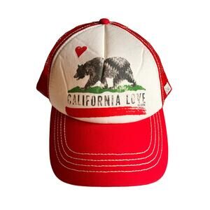 Billabong California Love Snapback Mesh Trucker Mesh Hat Red
